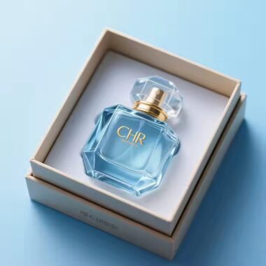 Elegant Transparent Glass Perfume Bottle with Minimalist Design