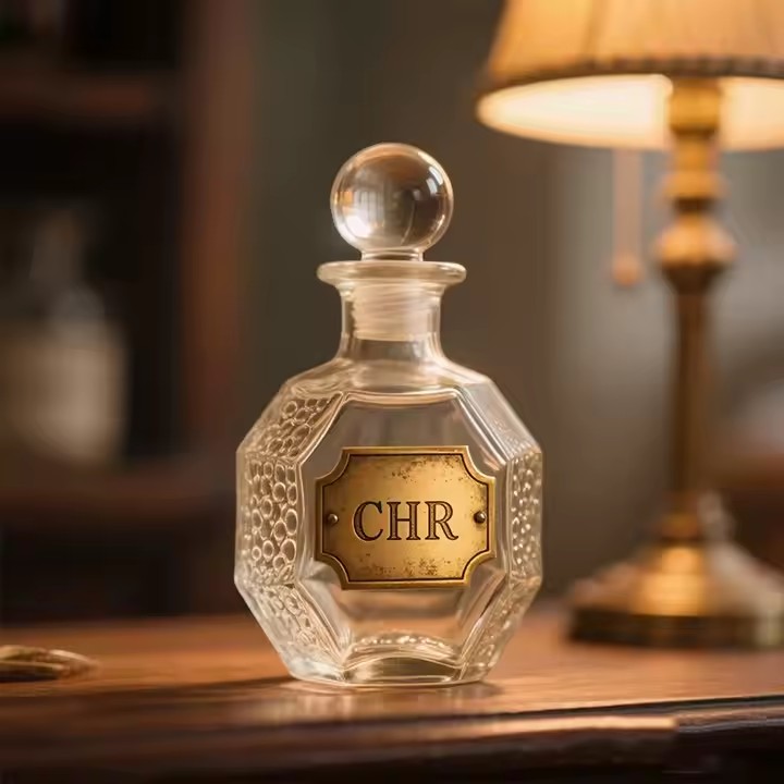 Elegant Transparent Glass Perfume Bottle with Minimalist Design