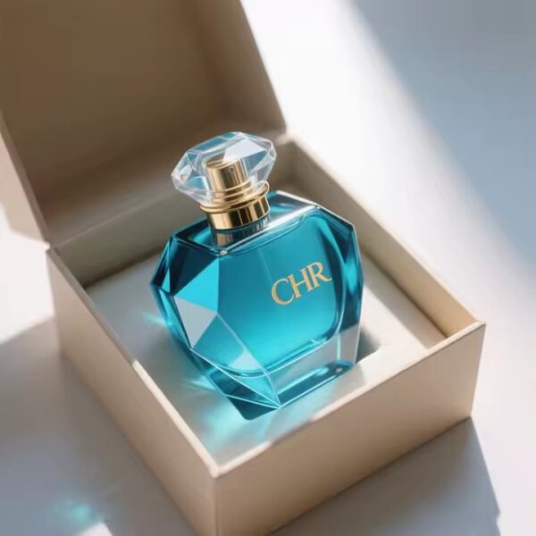 Elegant Transparent Glass Perfume Bottle with Minimalist Design