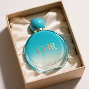 Elegant Transparent Glass Perfume Bottle with Minimalist Design