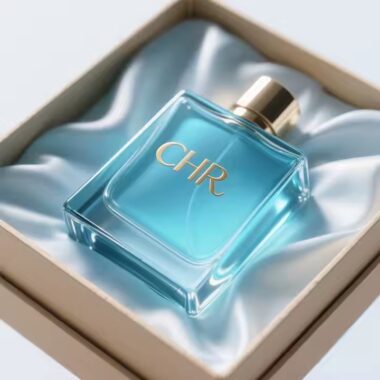 Elegant Transparent Glass Perfume Bottle with Minimalist Design