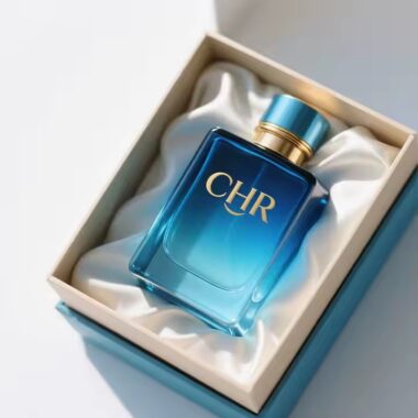 Elegant Transparent Glass Perfume Bottle with Minimalist Design