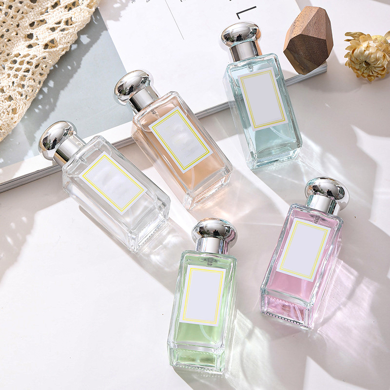 Luxury Custom Clear Square Glass Perfume Bottles – 30ml 50ml 100ml Options