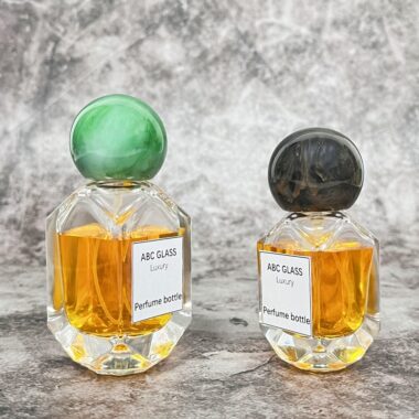 30ml 50ml Clear Glass Perfume Bottles with Colorful Round Ball Caps