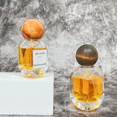 30ml 50ml Clear Glass Perfume Bottles with Colorful Round Ball Caps