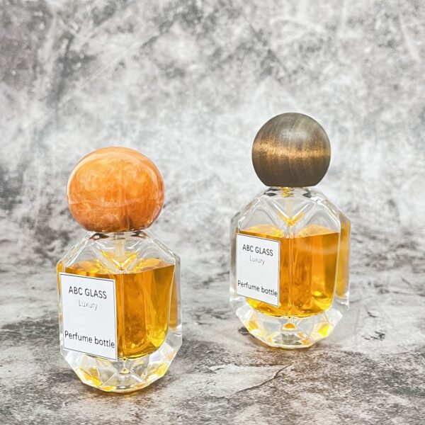 30ml 50ml Clear Glass Perfume Bottles with Colorful Round Ball Caps