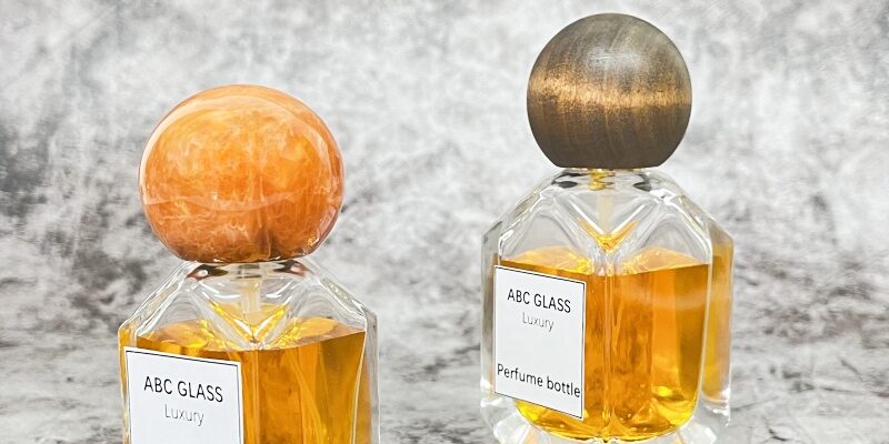 30ml 50ml Clear Glass Perfume Bottles with Colorful Round Ball Caps