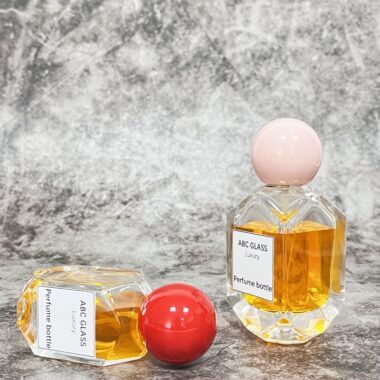 30ml 50ml Clear Glass Perfume Bottles with Colorful Round Ball Caps