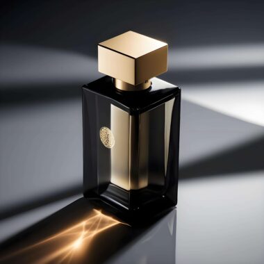 Black luxury crimp neck perfume bottle