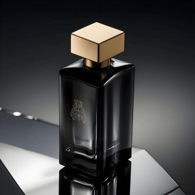 Black luxury crimp neck perfume bottle