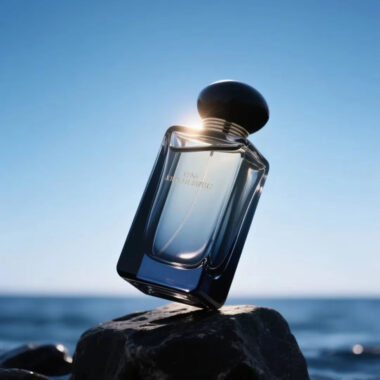 Black luxury crimp neck perfume bottle