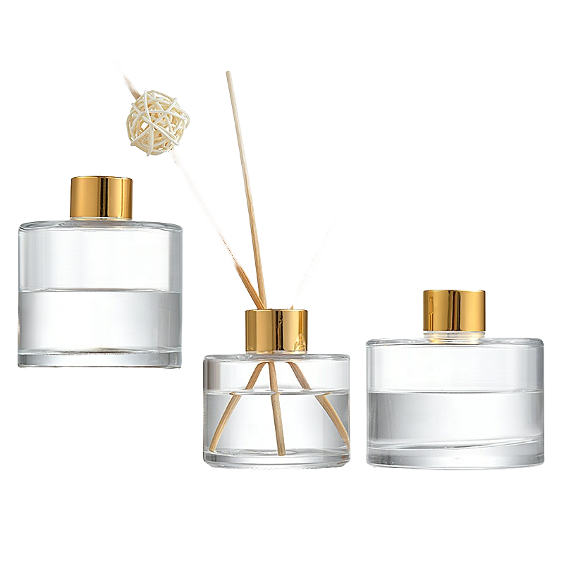 Clear round glass reed diffuser bottle