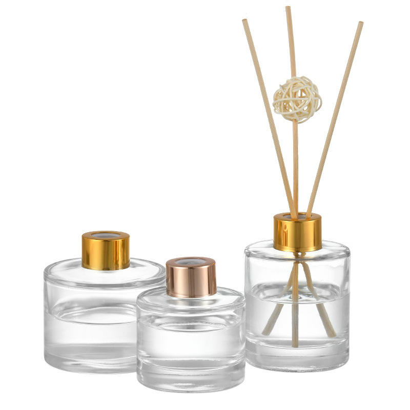 Clear round glass reed diffuser bottle