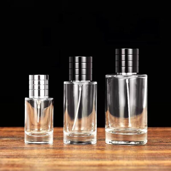 transparent glass perfume spray bottle