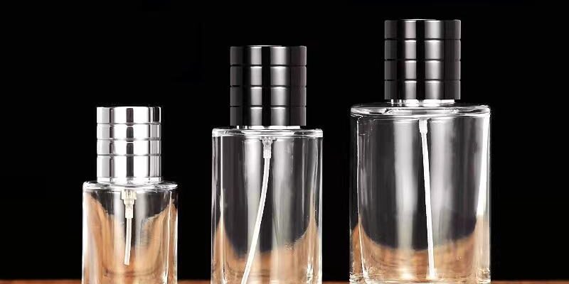 transparent glass perfume spray bottle