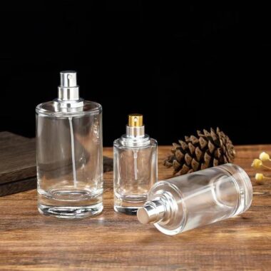 transparent glass perfume spray bottle