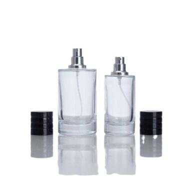 transparent glass perfume spray bottle