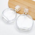 round transparent glass perfume spray bottle