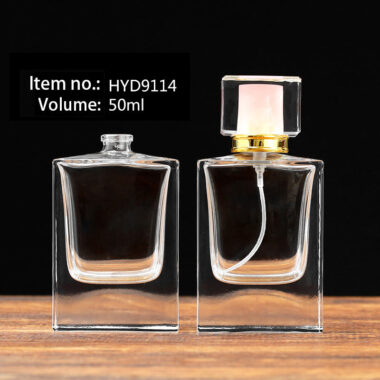50ml clear rectangular glass perfume bottle