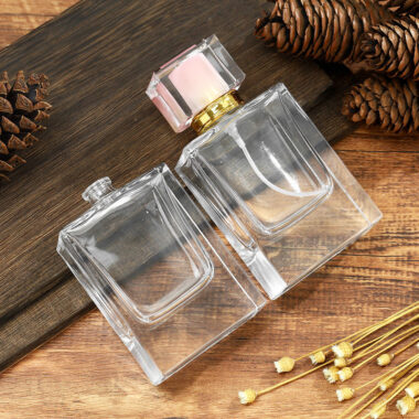 50ml clear rectangular glass perfume bottle
