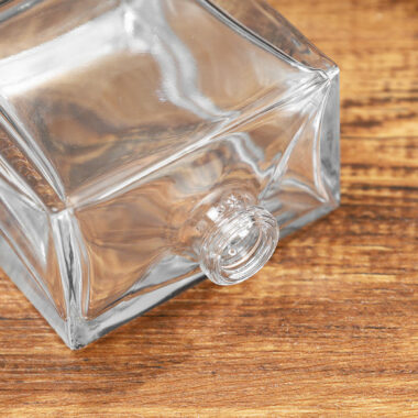50ml clear rectangular glass perfume bottle