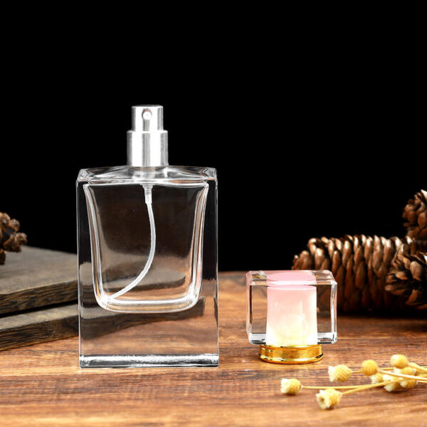 50ml clear rectangular glass perfume bottle