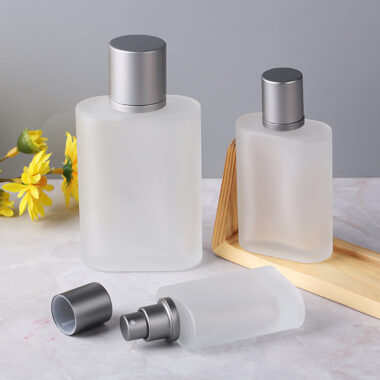 frosted glass perfume spray bottle