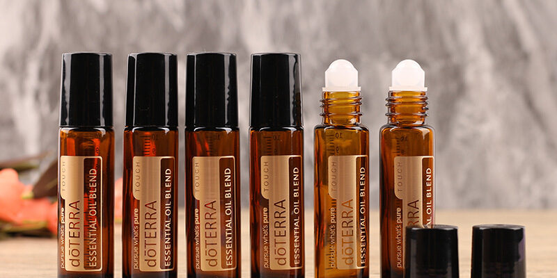 Glass roll on perfume bottle for essential oils