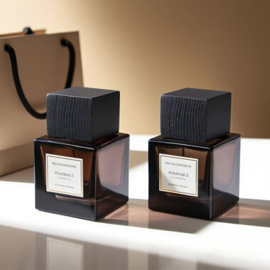 Square colorful glass perfume bottle