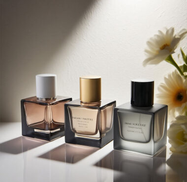 Square colorful glass perfume bottle
