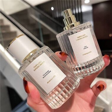 glass perfume spray bottle with custom label