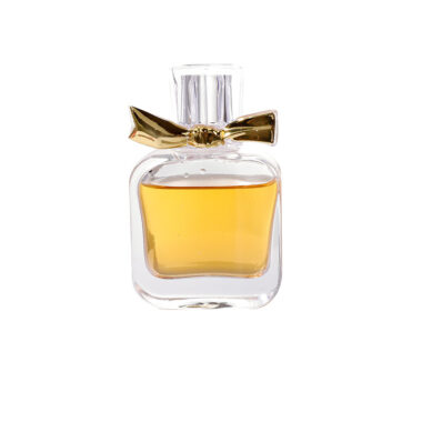Flat round-edge bayonet glass perfume bottle