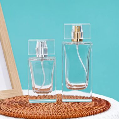 50ml transparent glass perfume spray bottle