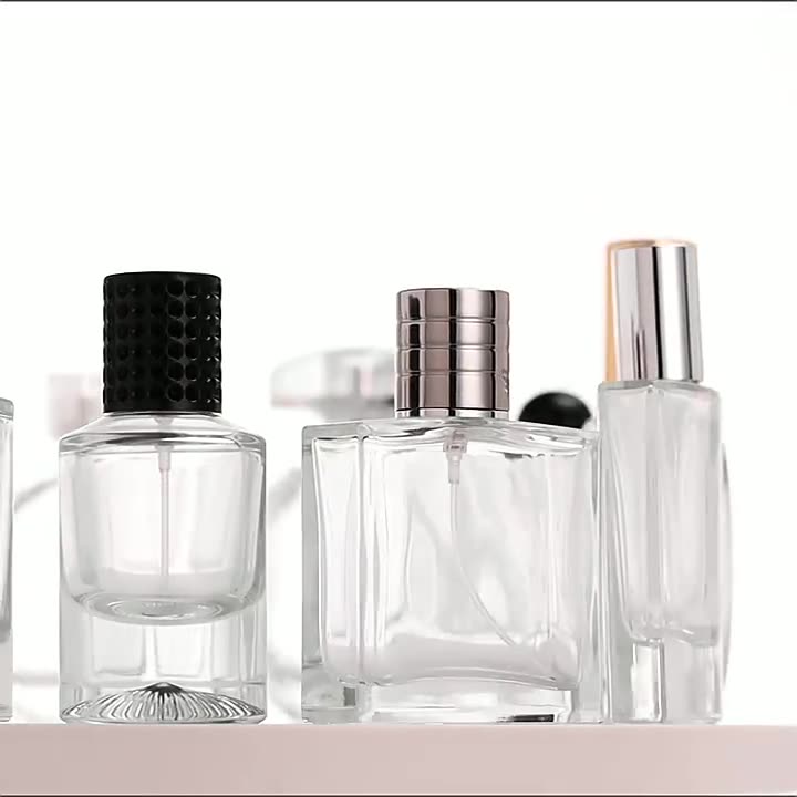 50ml transparent glass perfume spray bottle