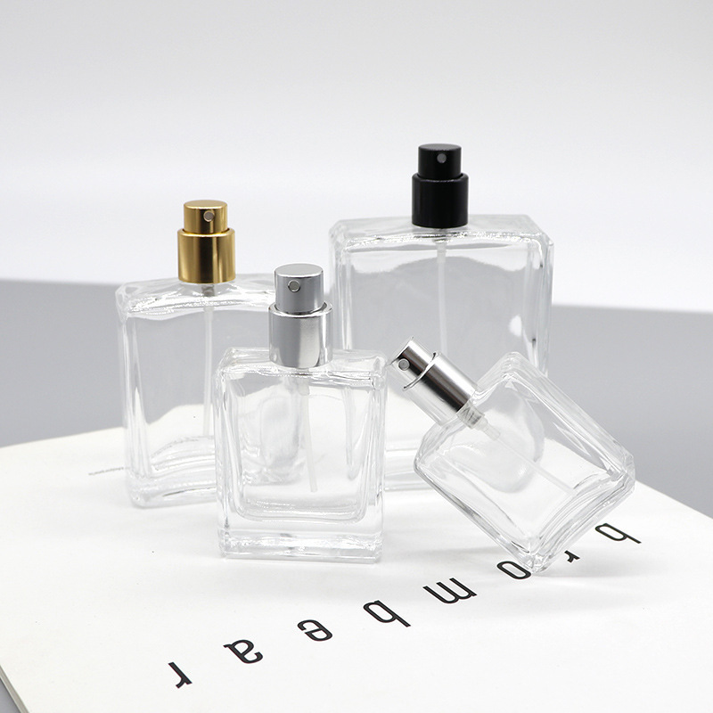 50ml transparent glass perfume spray bottle