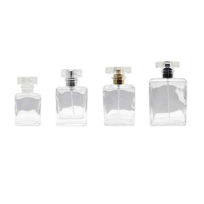 50ml transparent glass perfume spray bottle