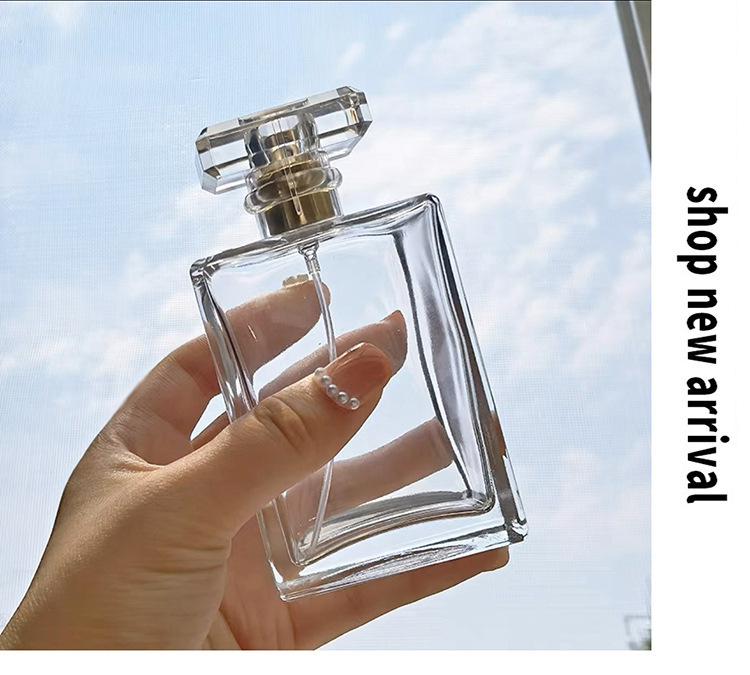 50ml transparent glass perfume spray bottle