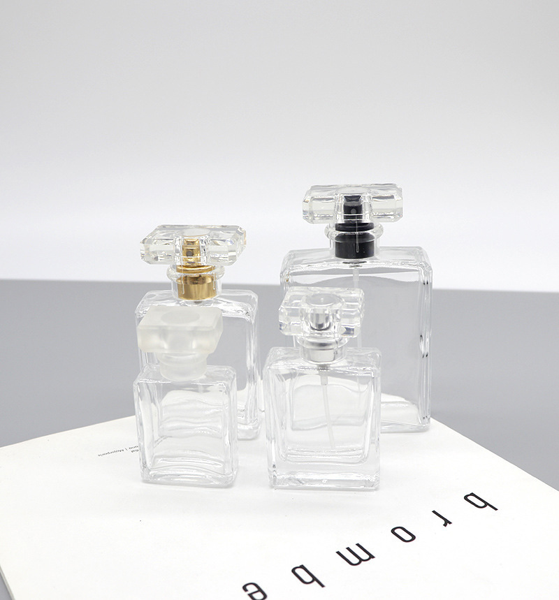 50ml transparent glass perfume spray bottle