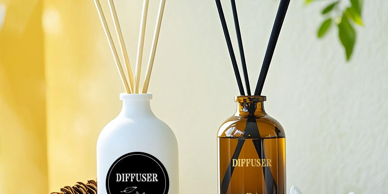 Amber round glass aromatherapy bottle