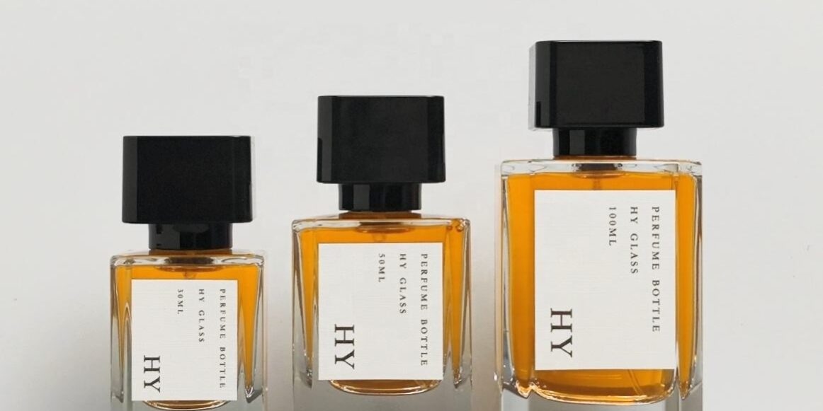 Luxury square glass perfume bottle