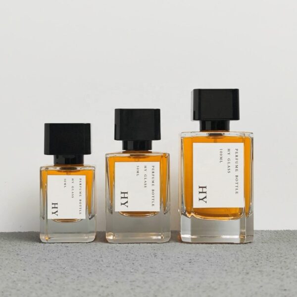 Luxury square glass perfume bottle