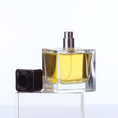 square glass perfume spray bottle