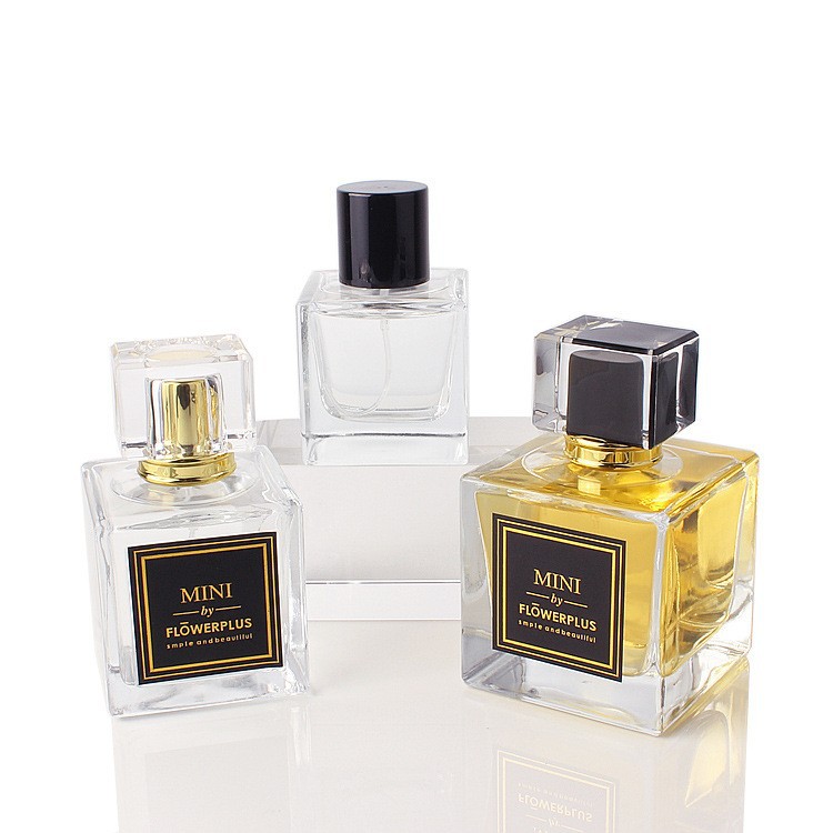 square glass perfume spray bottle