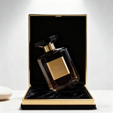 Luxury 100ml curved square glass perfume bottle with pump
