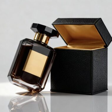 Luxury 100ml curved square glass perfume bottle with pump