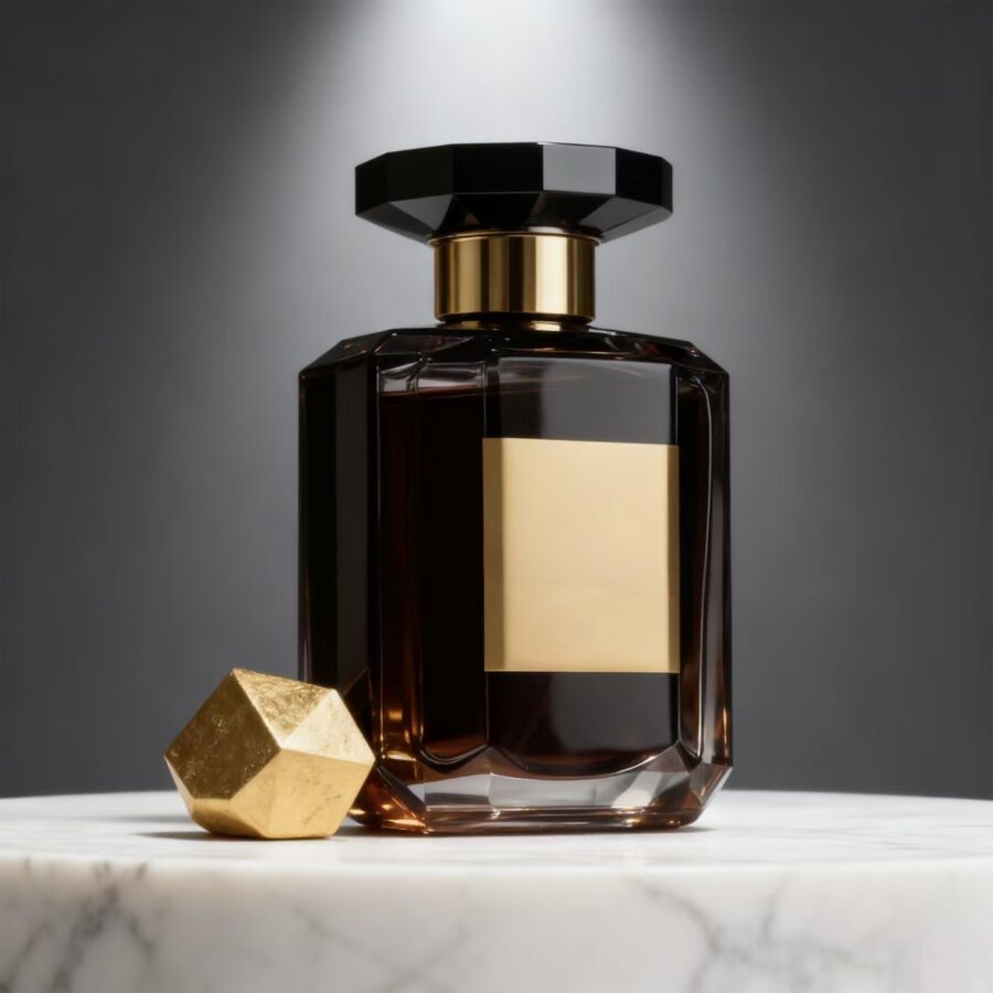 Luxury 100ml curved square glass perfume bottle with pump
