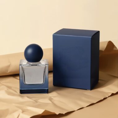 Custom colorful transparent men’s glass perfume bottle with sprayer