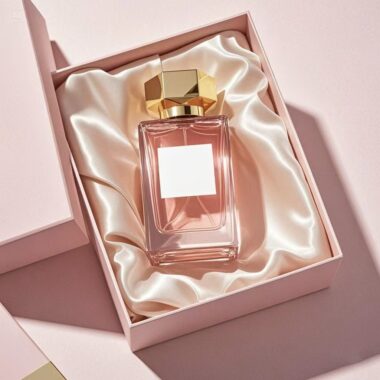 Custom pink women’s glass perfume bottle with elegant design