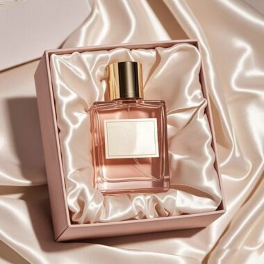 Custom pink women’s glass perfume bottle with elegant design