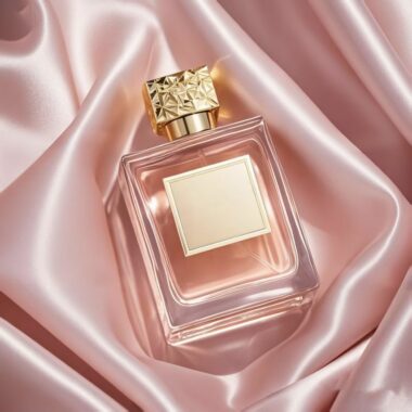 Custom pink women’s glass perfume bottle with elegant design